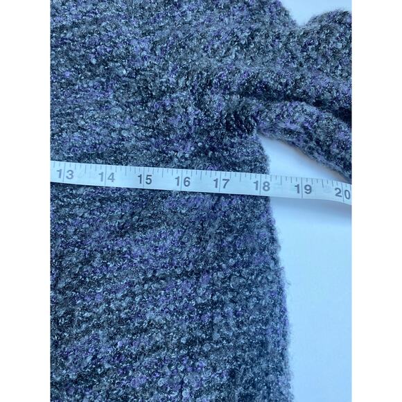 Free People Women's Gray/Black/Purple Boucle-Knit Lined Moto Jacket Size Medium - Picture 6 of 8